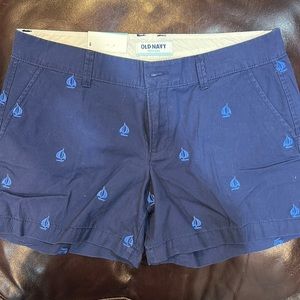 Old navy navy blue embroidered sailboat detail